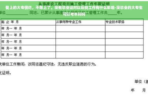 我上的大专很烂，不想上了。没有毕业证对以后找工作有什么影响-没毕业的大专生可以考本科吗