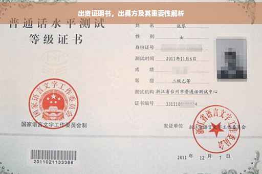 出资证明书，出具方及其重要性解析