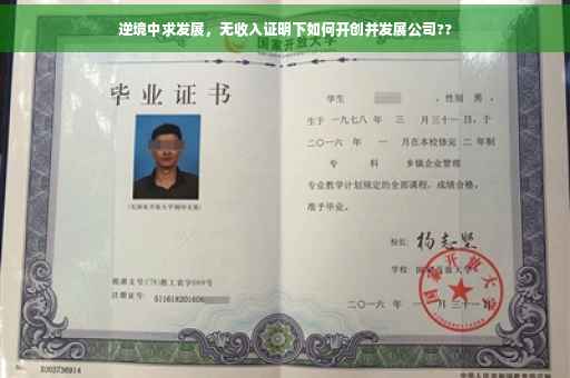 逆境中求发展，无收入证明下如何开创并发展公司??