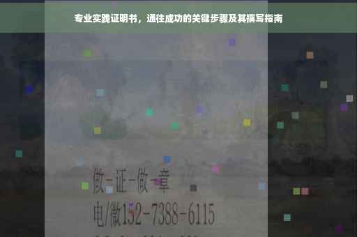 专业实践证明书，通往成功的关键步骤及其撰写指南