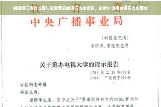 揭秘银行贷款流程与货款背后的银行流水真相，贷款申请需知银行流水要求