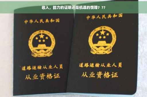 收入，能力的证明还是机遇的馈赠？??