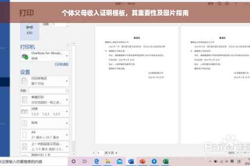 个体父母收入证明模板，其重要性及图片指南