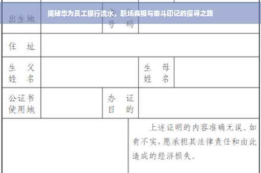 揭秘华为员工银行流水，职场真相与奋斗印记的探寻之路