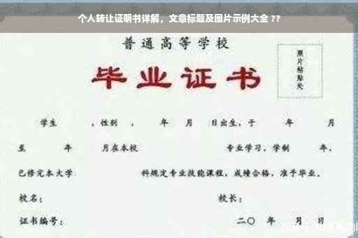 个人转让证明书详解，文章标题及图片示例大全 ??