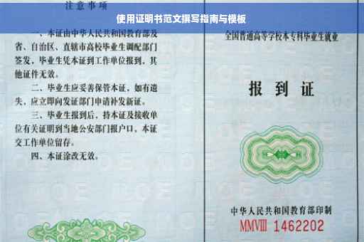 使用证明书范文撰写指南与模板