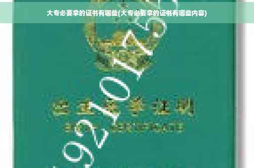 大专必要拿的证书有哪些(大专必要拿的证书有哪些内容)