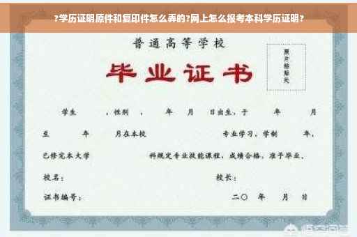 ?学历证明原件和复印件怎么弄的?网上怎么报考本科学历证明?