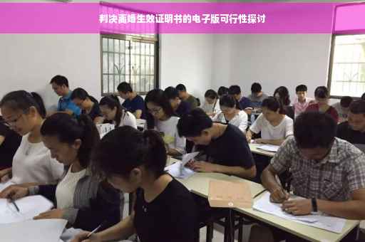 判决离婚生效证明书的电子版可行性探讨