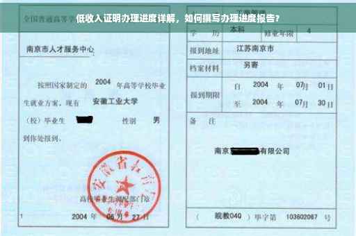低收入证明办理进度详解，如何撰写办理进度报告？
