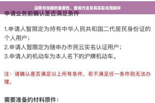 证明书存根的重要性、查询方法及其实际应用解析