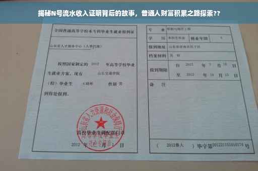 揭秘N号流水收入证明背后的故事，普通人财富积累之路探索??