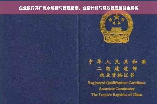 企业银行开户流水解读与管理指南，业绩计算与高效管理策略全解析