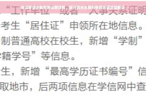 签证申请必备财务证明详解，银行流水余额与申根签证流程解读