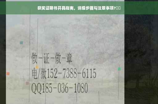 获奖证明书开具指南，详细步骤与注意事项?⚡️
