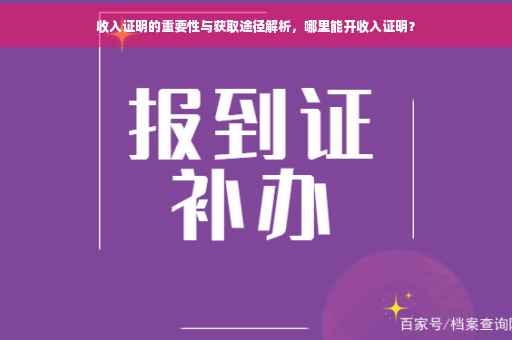 收入证明的重要性与获取途径解析，哪里能开收入证明？