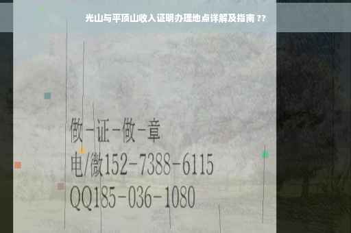 光山与平顶山收入证明办理地点详解及指南 ??
