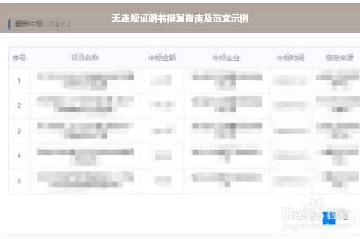 无违规证明书撰写指南及范文示例