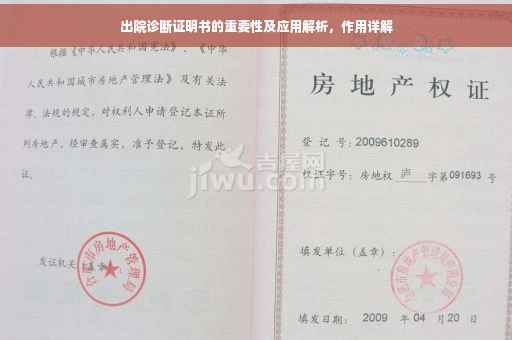 出院诊断证明书的重要性及应用解析，作用详解