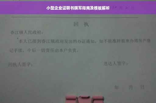 小型企业证明书撰写指南及模板解析