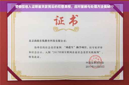 警惕假收入证明骗贷款背后的犯罪真相，应对策略与处理方法揭秘??