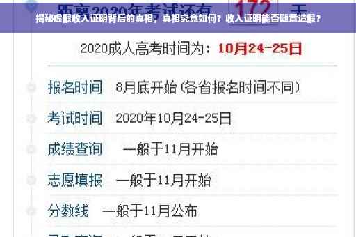 揭秘虚假收入证明背后的真相，真相究竟如何？收入证明能否随意造假？