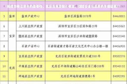 维修合格证明书的重要性、实际应用及图片概览，保障安全与品质的关键证明??
