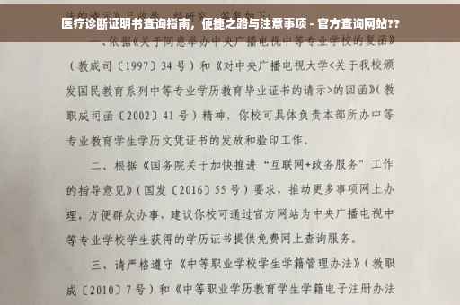 医疗诊断证明书查询指南，便捷之路与注意事项 - 官方查询网站??