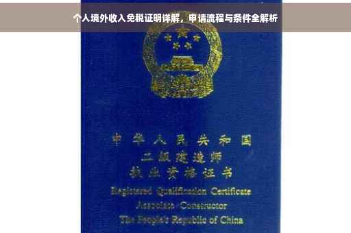 个人境外收入免税证明详解，申请流程与条件全解析