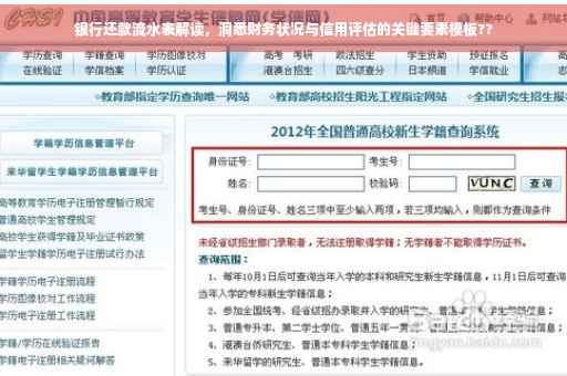 银行还款流水表解读，洞悉财务状况与信用评估的关键要素模板??