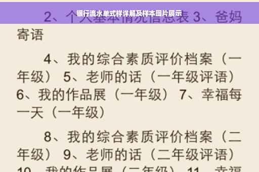 银行流水单式样详解及样本图片展示