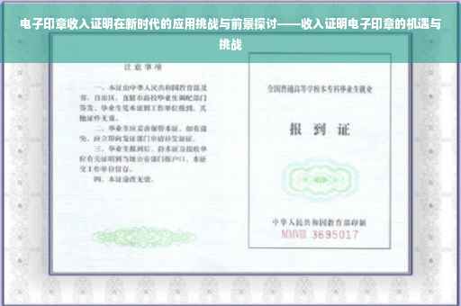 电子印章收入证明在新时代的应用挑战与前景探讨——收入证明电子印章的机遇与挑战