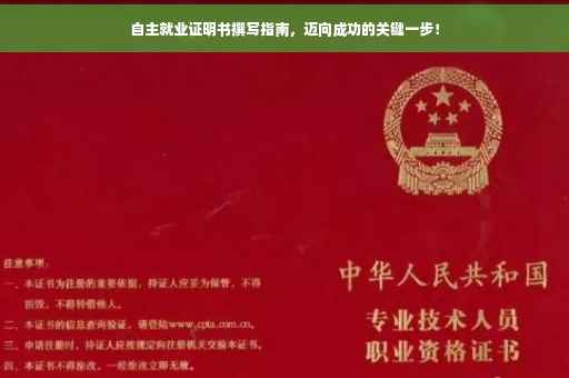 自主就业证明书撰写指南，迈向成功的关键一步！