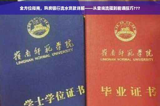 全方位指南，购房银行流水贷款详解——从查询流程到精通技巧???