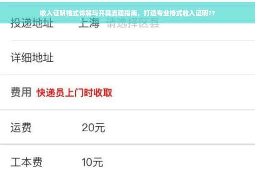收入证明格式详解与开具流程指南，打造专业格式收入证明??