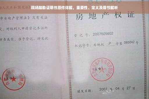 现场踏勘证明书原件详解，重要性、定义及细节解析