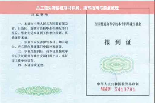员工遗失赔偿证明书详解，撰写指南与要点梳理