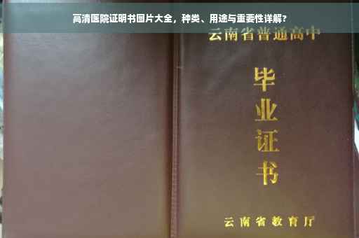 高清医院证明书图片大全，种类、用途与重要性详解?