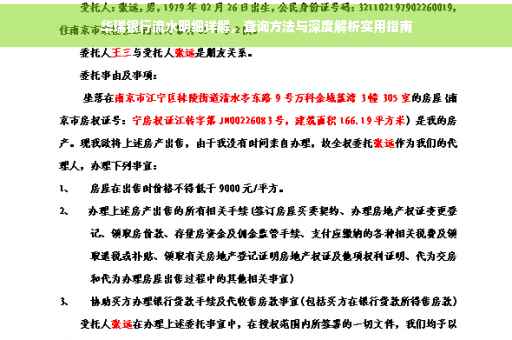 华瑞银行流水明细详解，查询方法与深度解析实用指南
