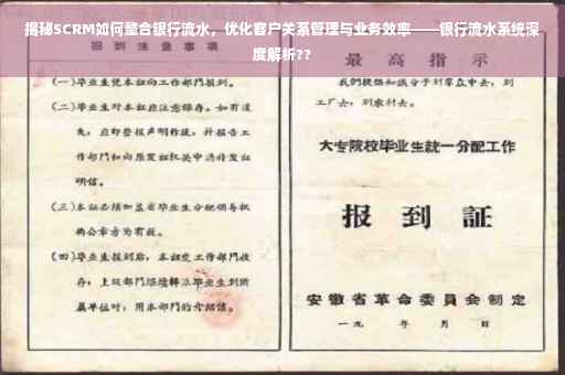 揭秘SCRM如何整合银行流水，优化客户关系管理与业务效率——银行流水系统深度解析??