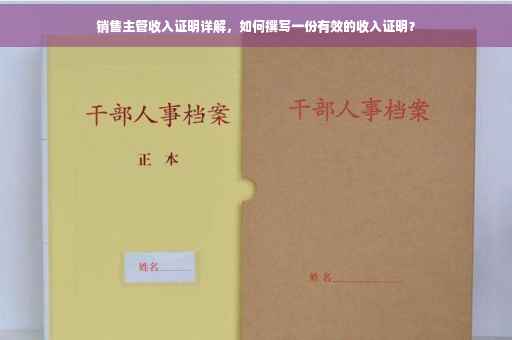 销售主管收入证明详解，如何撰写一份有效的收入证明？