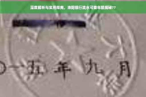 深度解析与实用指南，洛阳银行流水可查年限揭秘??