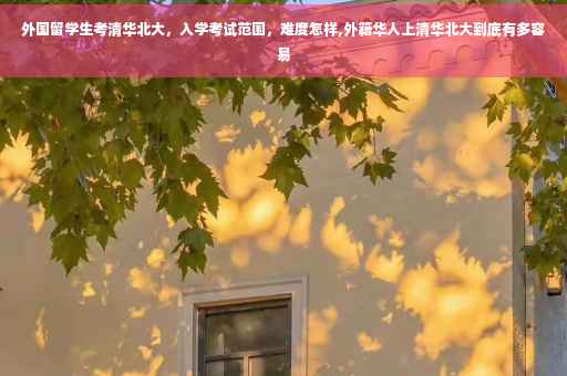 外国留学生考清华北大，入学考试范围，难度怎样,外籍华人上清华北大到底有多容易