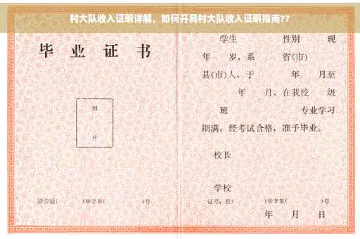 村大队收入证明详解，如何开具村大队收入证明指南??