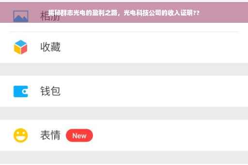 揭秘群志光电的盈利之路，光电科技公司的收入证明??