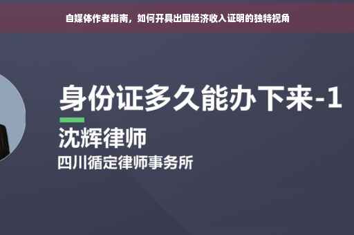 自媒体作者指南，如何开具出国经济收入证明的独特视角