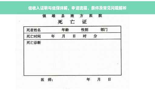 低收入证明与低保详解，申请流程、条件及常见问题解析