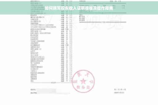 如何撰写股东收入证明模板及操作指南