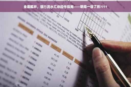 全面解析，银行流水汇总操作指南——明细一目了然????