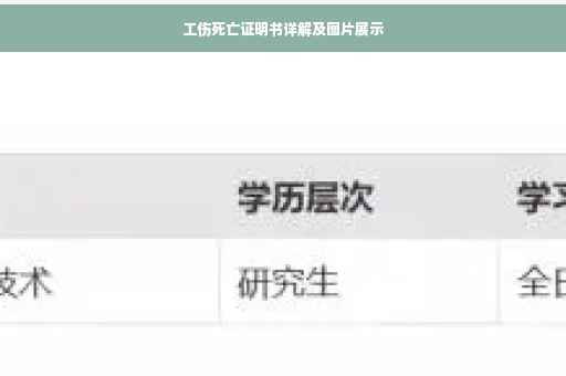 工伤死亡证明书详解及图片展示